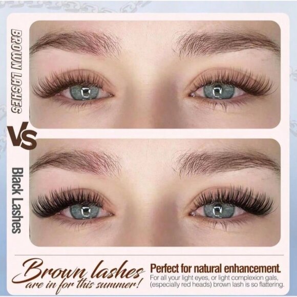 Mavphnee Eye Lash Clusters Brown Eyelash Extensions Natural Full Length Bond - Picture 2 of 10